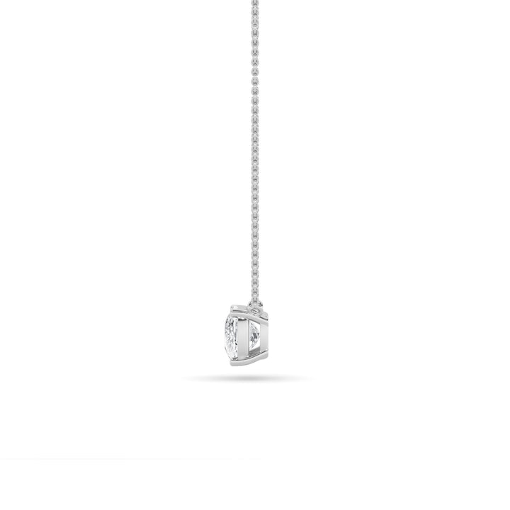 3Cttw Elongated Cushion Shaped Lab Grown Diamond (F/VS) East West Solitaire Necklace in 14K Gold