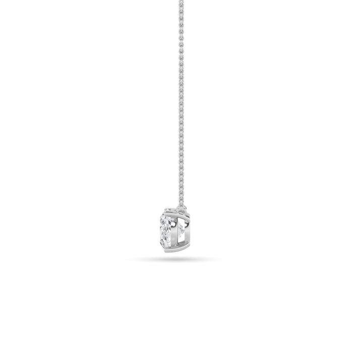 1CTW Oval Shaped Lab Grown Diamond (F/VS) East West Solitaire Necklace in 14K Gold
