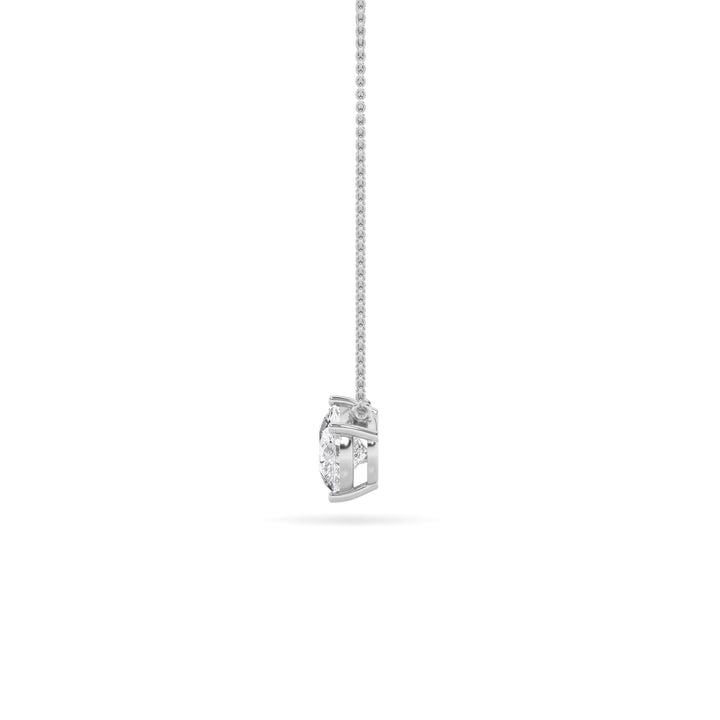 1CTW Pear Shaped Lab Grown Diamond (F/VS) East West Solitaire Necklace in 14K Gold