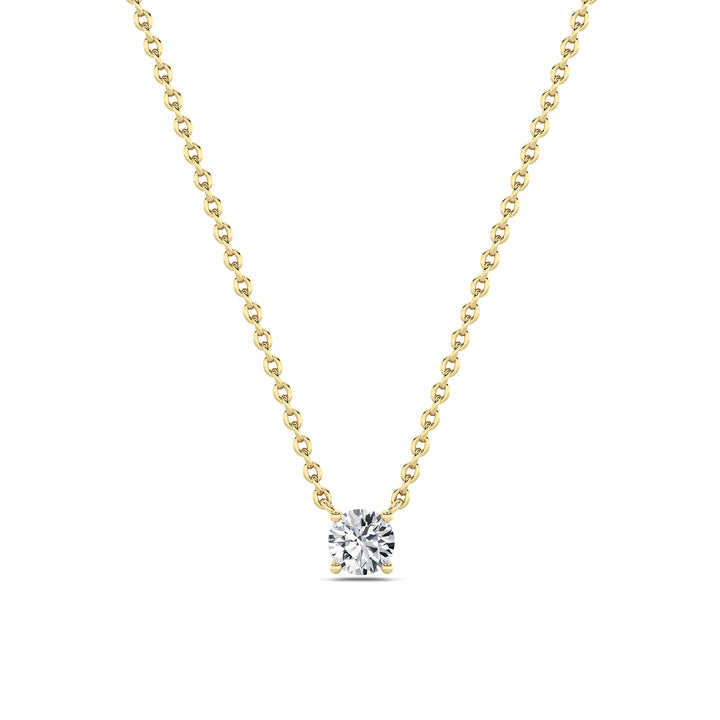 0.25CTW Round Shaped Lab Grown Diamond (G/VS) Solitaire Necklace in 14K Gold
