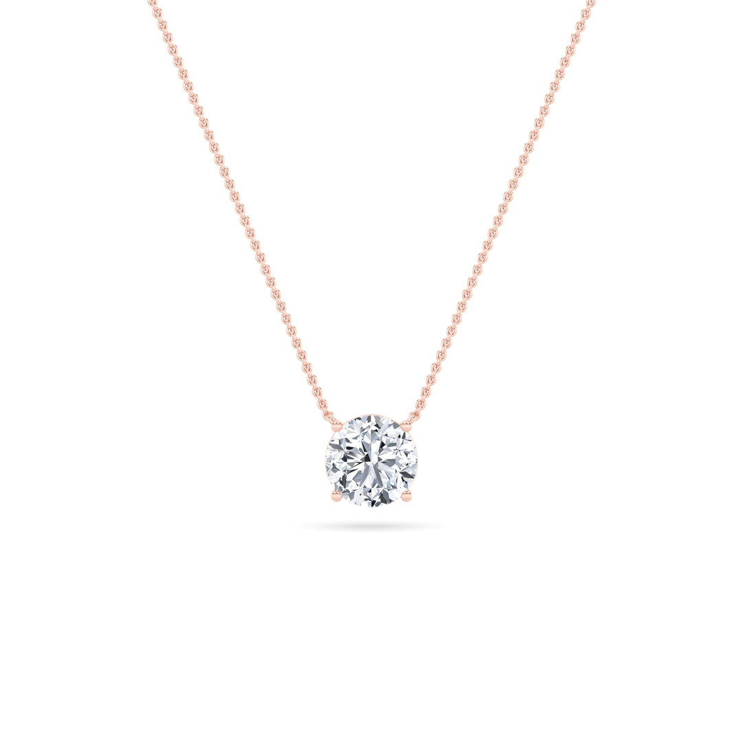 0.25CTW Round Shaped Lab Grown Diamond (G/VS) Solitaire Necklace in 14K Gold