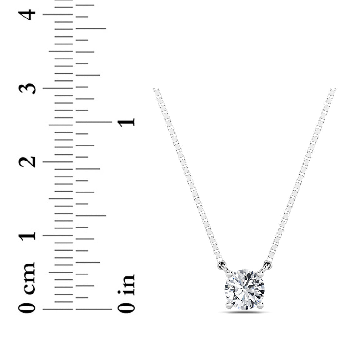 0.5CTW Round Shaped Lab Grown Diamond (G/VS) Necklace in 14K Gold
