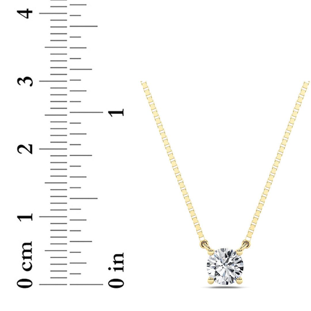 0.5CTW Round Shaped Lab Grown Diamond (G/VS) Necklace in 14K Gold