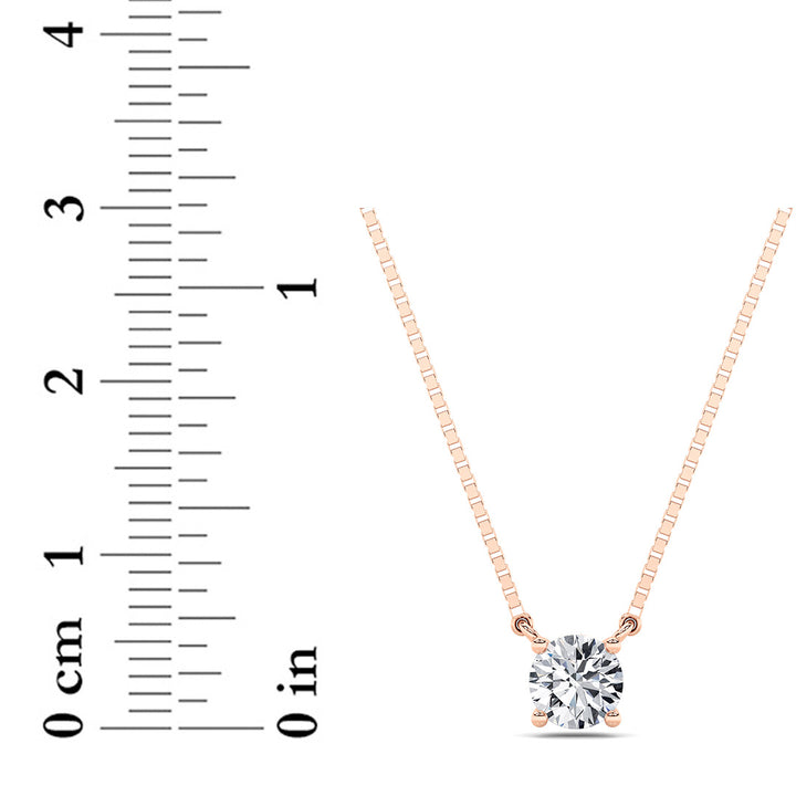 0.5CTW Round Shaped Lab Grown Diamond (G/VS) Necklace in 14K Gold
