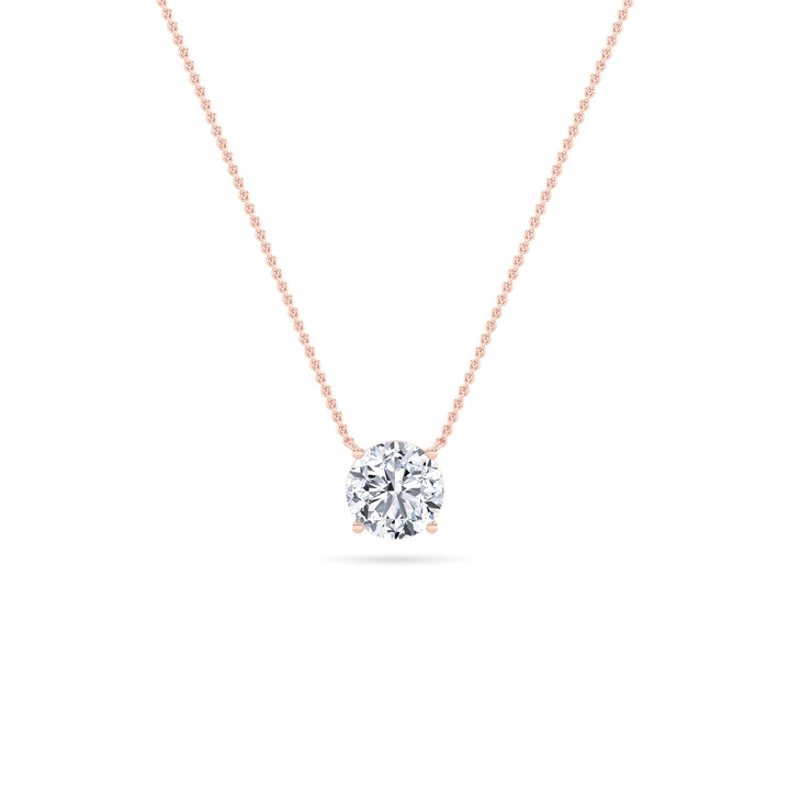 0.75CTW Round Shaped Lab Grown Diamond (G/VS) Solitaire Necklace in 14K Gold