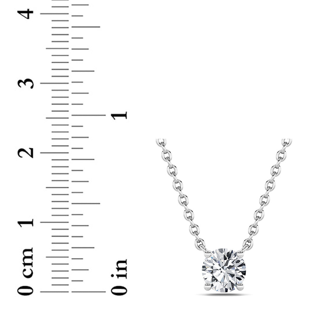 1CTW Round Shaped Lab Grown Diamond (G/VS) Solitaire Necklace in 14K Gold