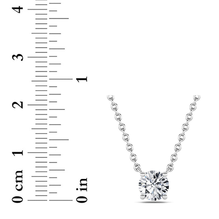 1CTW Round Shaped Lab Grown Diamond (G/VS) Solitaire Necklace in 14K Gold