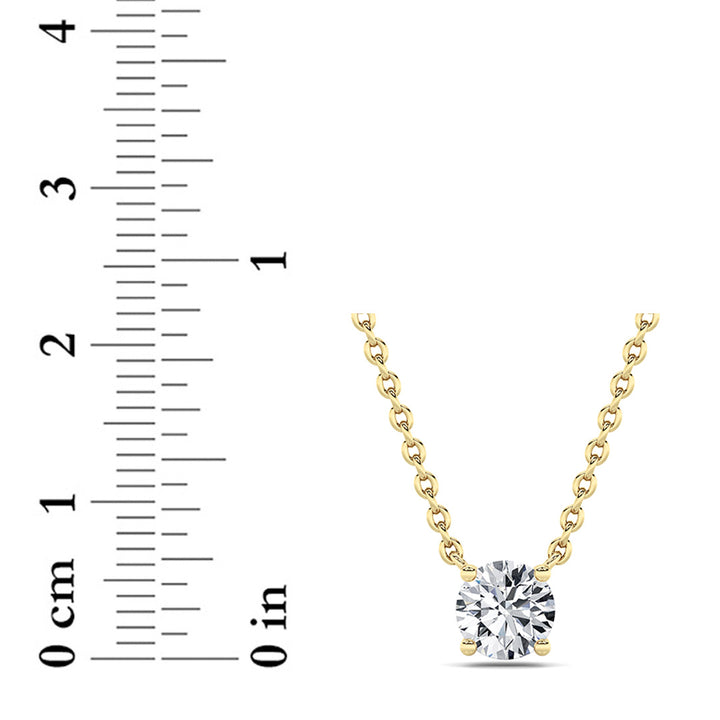 1CTW Round Shaped Lab Grown Diamond (G/VS) Solitaire Necklace in 14K Gold