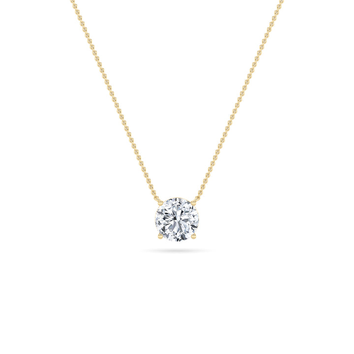 1.5CTW Round Shaped Lab Grown Diamond (F/VS)  Necklace in 14K Gold