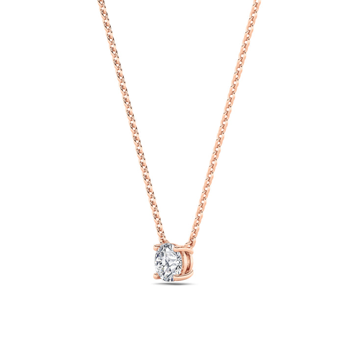 1.5CTW Round Shaped Lab Grown Diamond (F/VS) Necklace in 14K Rose Gold