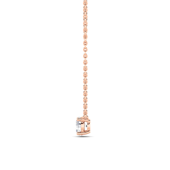 1.5CTW Round Shaped Lab Grown Diamond (F/VS) Necklace in 14K Rose Gold