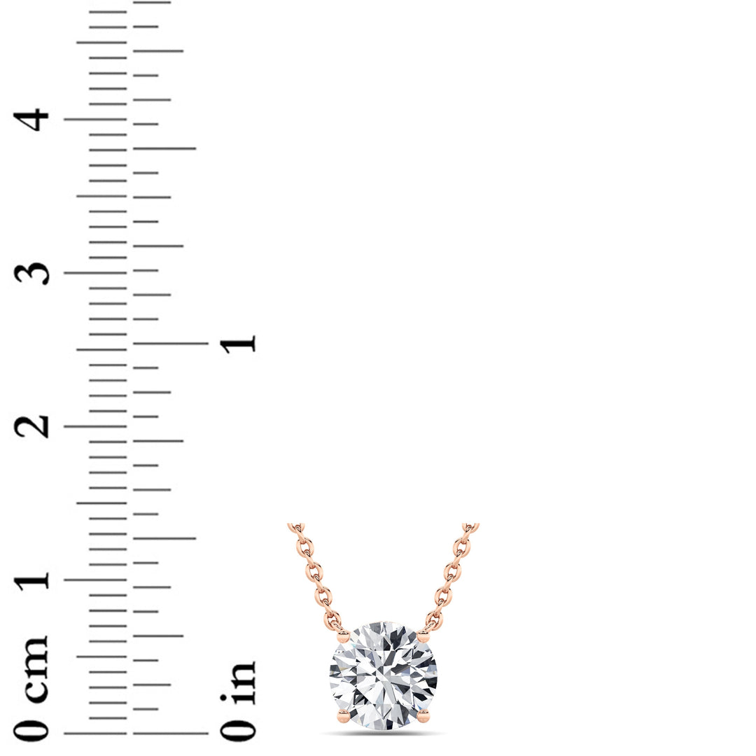 1.5CTW Round Shaped Lab Grown Diamond (F/VS) Necklace in 14K Rose Gold