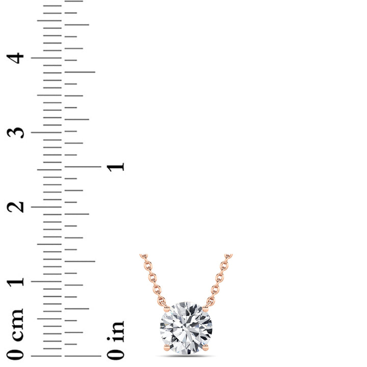 1.5CTW Round Shaped Lab Grown Diamond (F/VS) Necklace in 14K Rose Gold