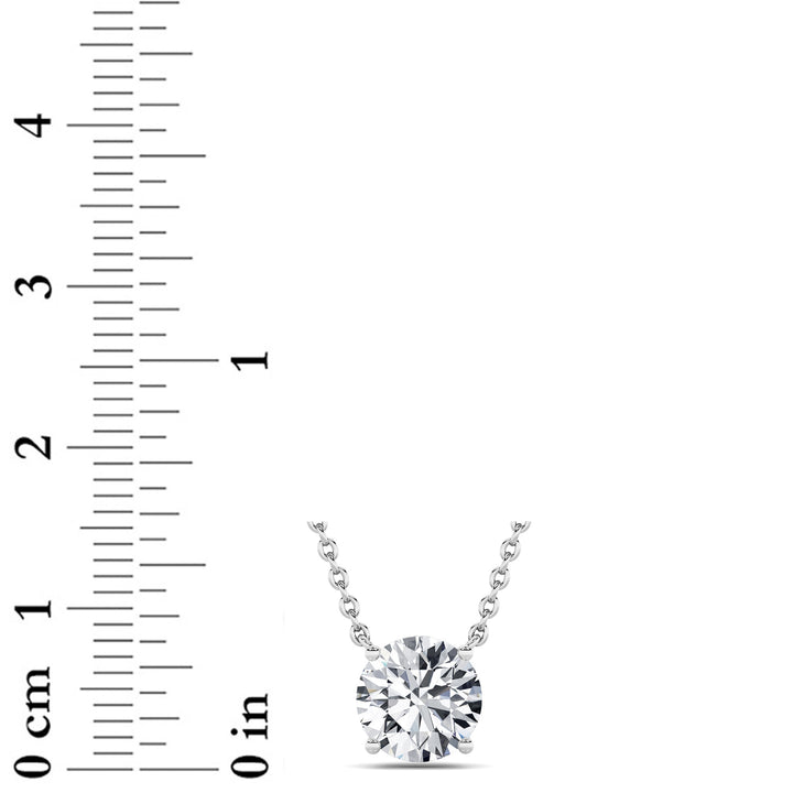 2CTW Round Shaped Lab Grown Diamond (F/VS) Solitaire Necklace in 14K Gold