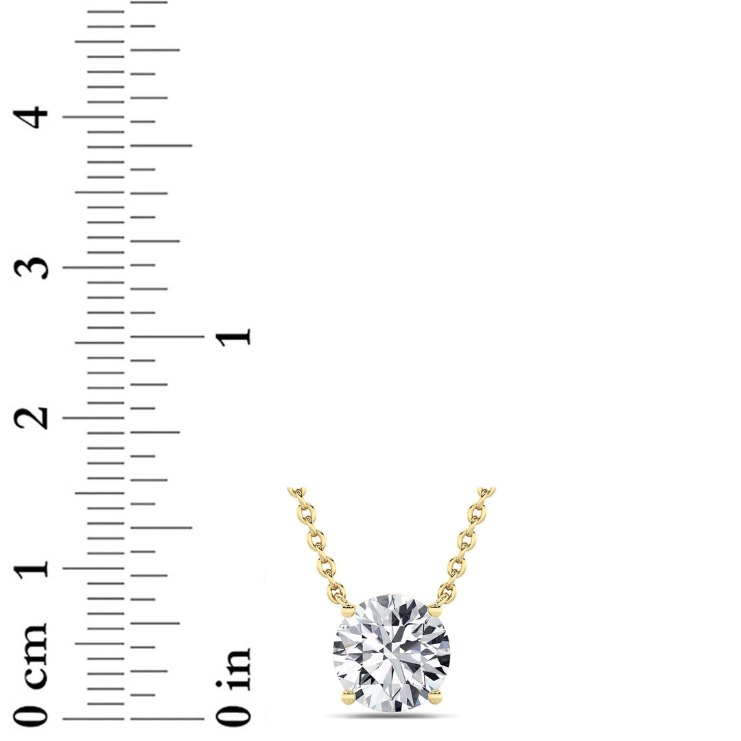 2CTW Round Shaped Lab Grown Diamond (F/VS) Solitaire Necklace in 14K Gold