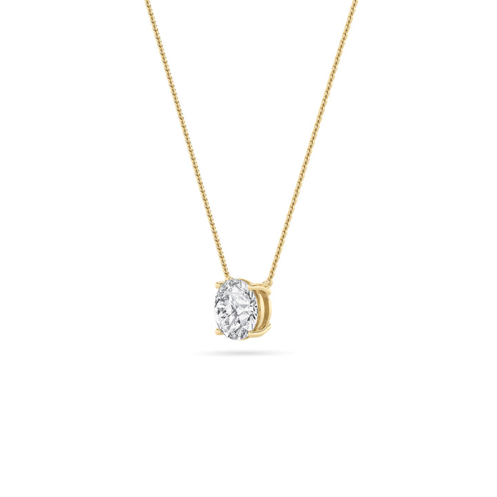 2CTW Round Shaped Lab Grown Diamond (G/VS) Solitaire Necklace in 14K Gold