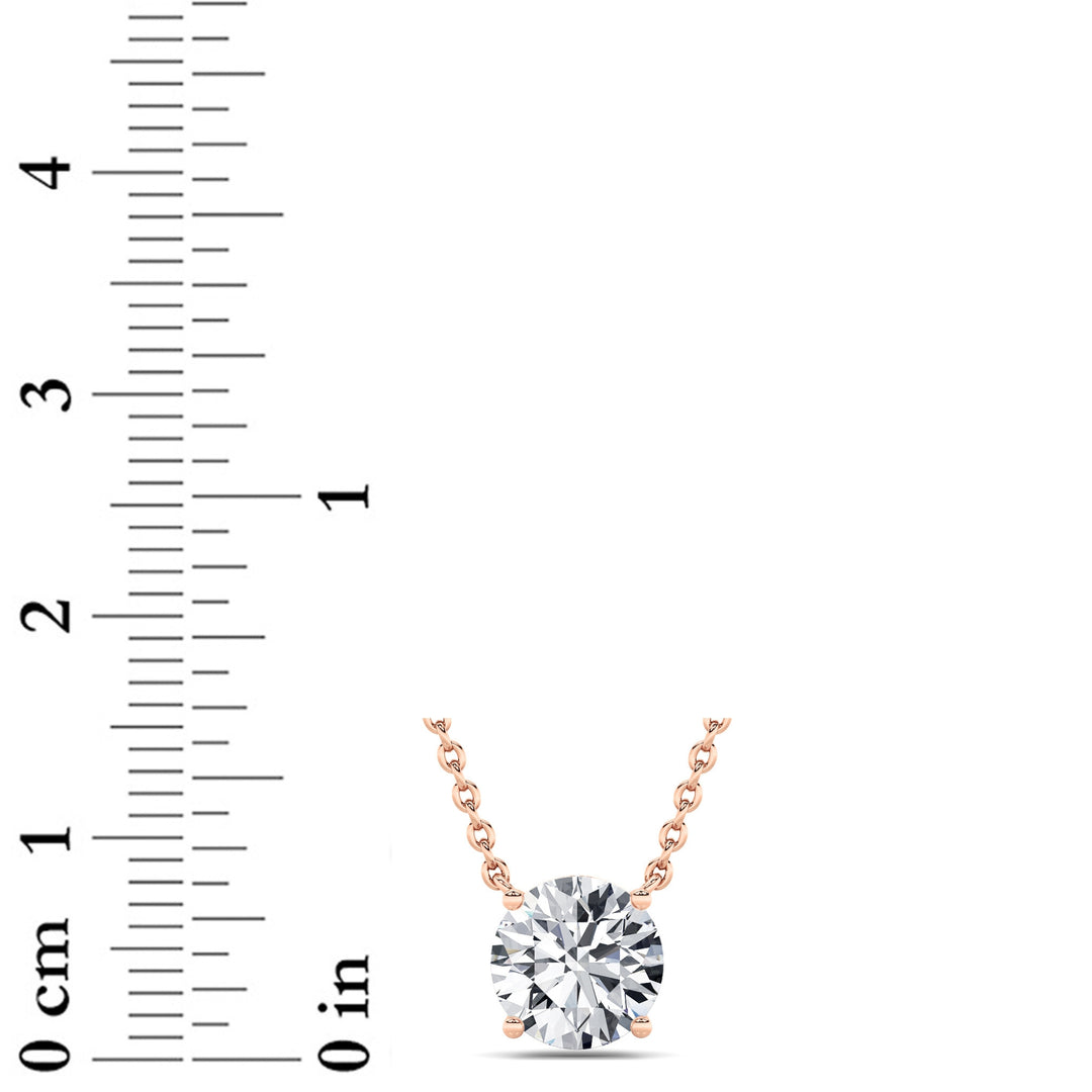 2CTW Round Shaped Lab Grown Diamond (F/VS) Solitaire Necklace in 14K Gold