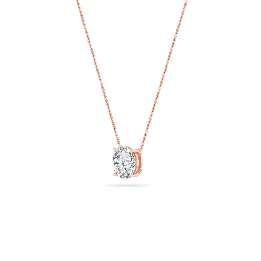 2CTW Round Shaped Lab Grown Diamond (G/VS) Solitaire Necklace in 14K Gold