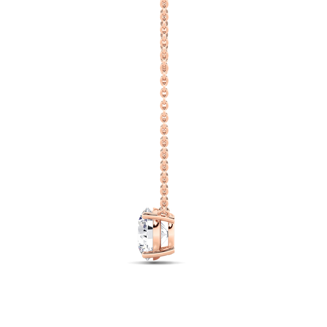 2CTW Round Shaped Lab Grown Diamond (G/VS) Solitaire Necklace in 14K Gold
