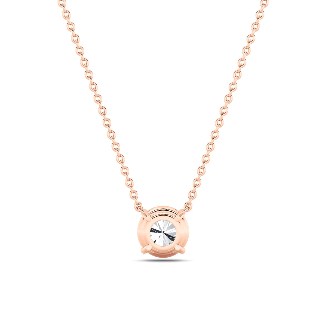 2CTW Round Shaped Lab Grown Diamond (G/VS) Solitaire Necklace in 14K Gold