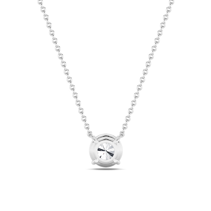 3Cttw Round Shaped Lab Grown Diamond (G/VS) Solitaire Necklace in 14K Gold