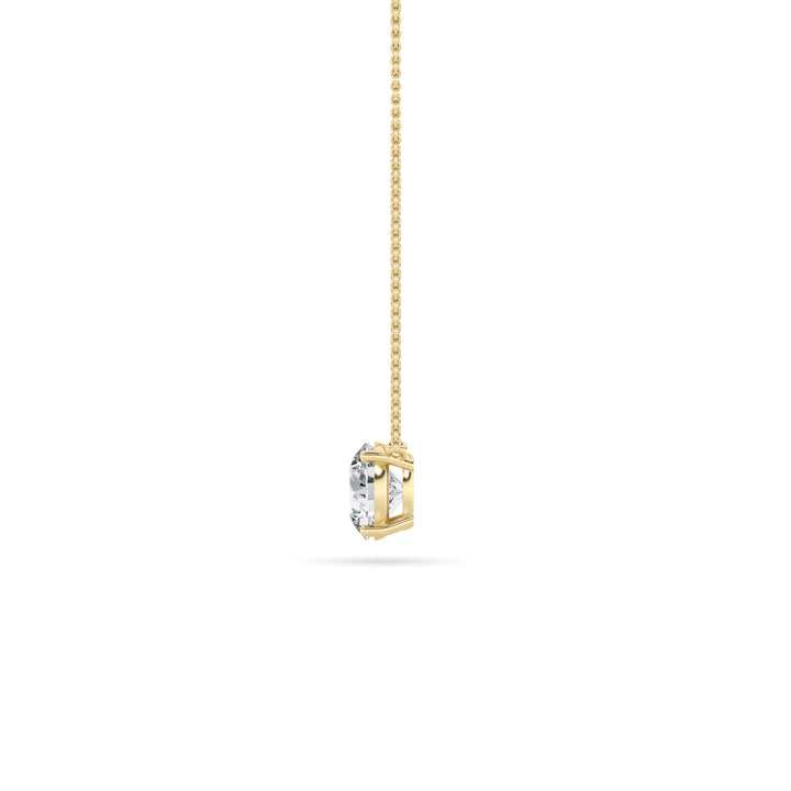 3Cttw Round Shaped Lab Grown Diamond (G/VS) Solitaire Necklace in 14K Gold
