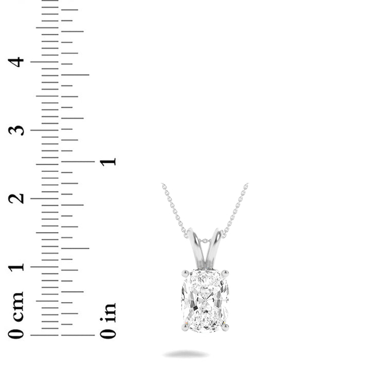 3Cttw Elongated Cushion Shaped Lab Grown Diamond (F/VS) Solitaire Pendant in 14K Gold