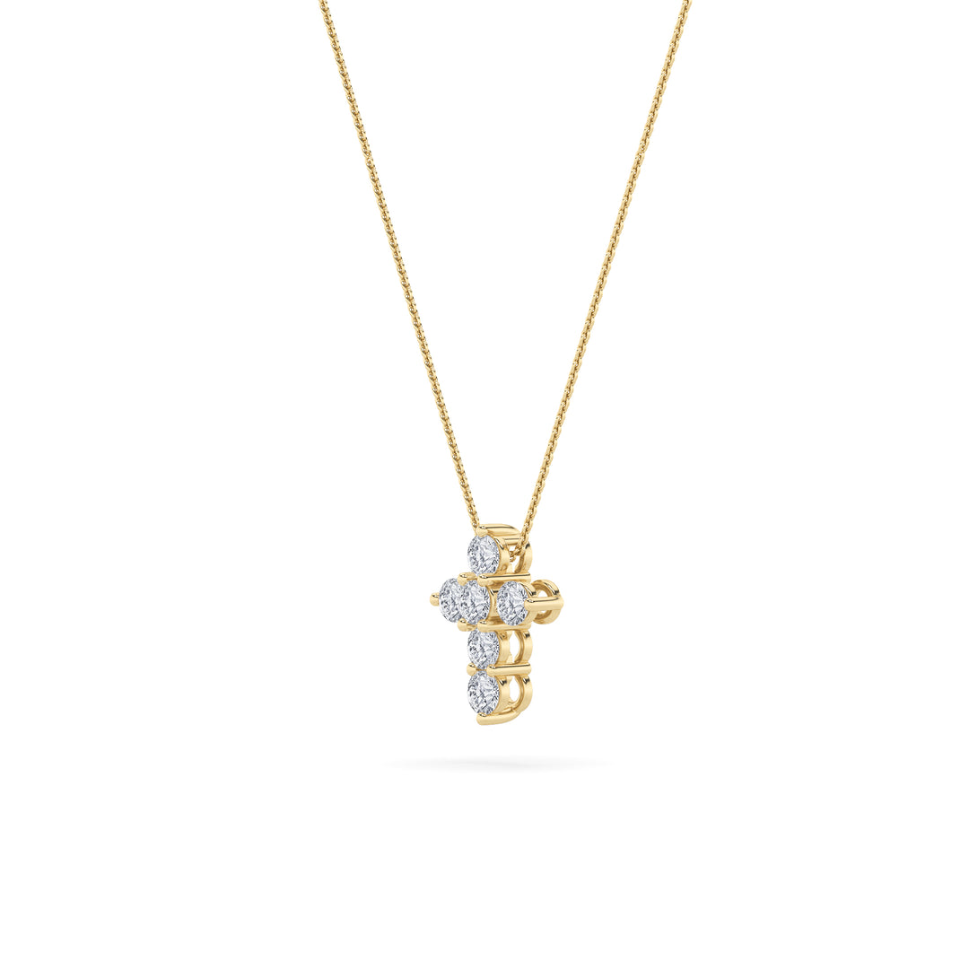1.5CTW Round Shaped Lab Grown Diamond (F/VS) Cross Pendant in 14K Gold