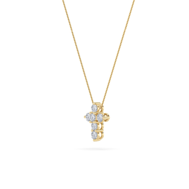 1.5CTW Round Shaped Lab Grown Diamond (F/VS) Cross Pendant in 14K Gold