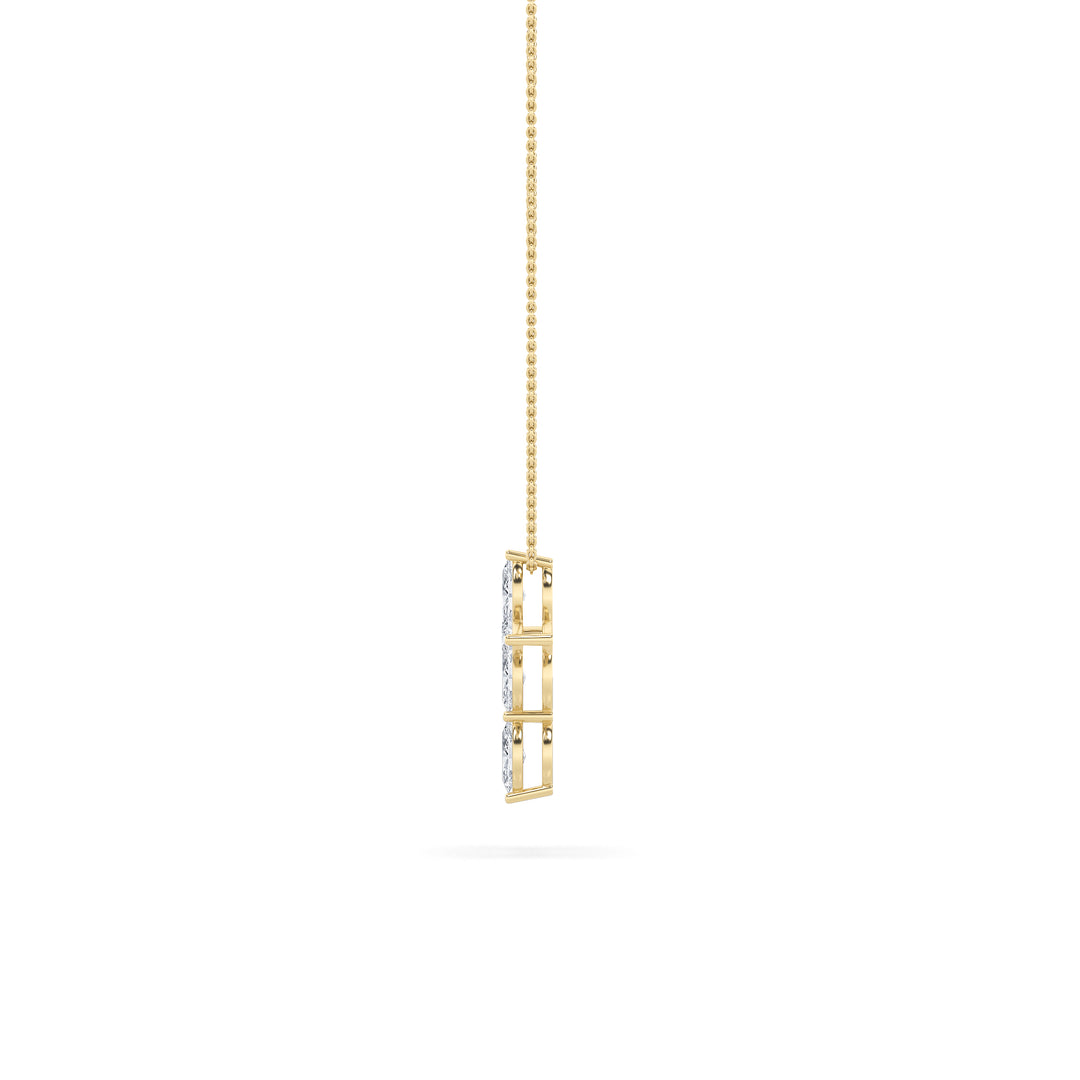 1.5CTW Marquise Shaped Lab Grown Diamond (F/VS) Cross Pendant in 14K Gold