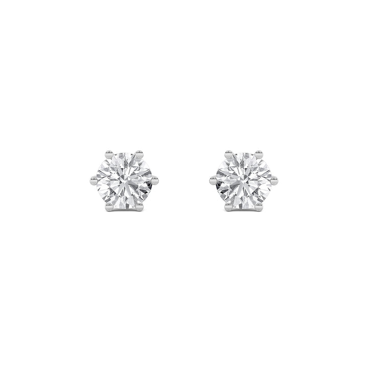 3Cttw Round Shaped Lab Grown Diamond (F/VS) TulipHead Stud Earrings in 14K Gold