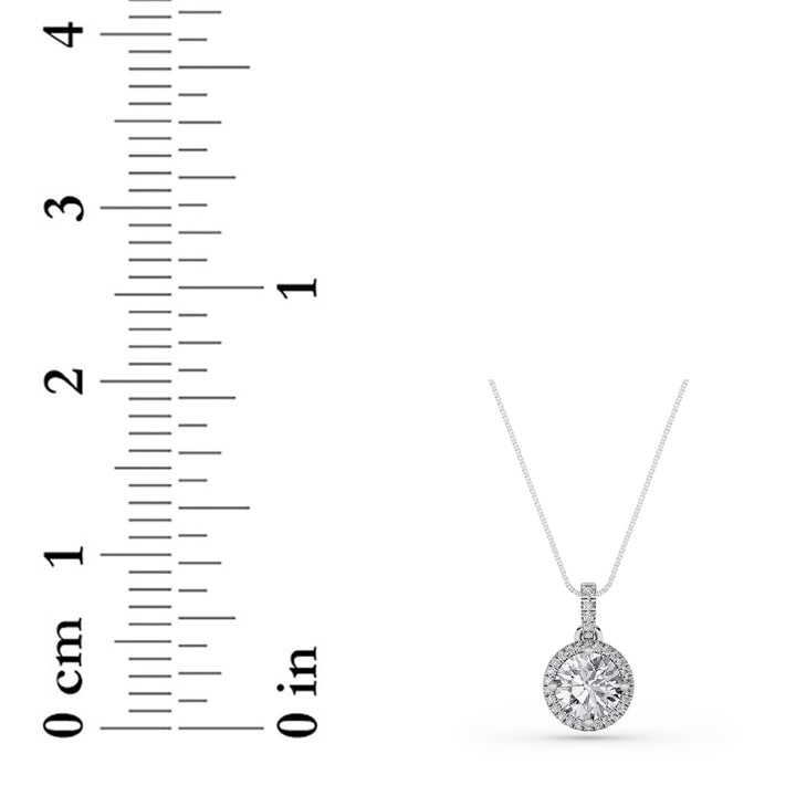 2Cttw Round Shaped Lab Grown Diamond (F/VS) Halo Pendant in 14K Gold