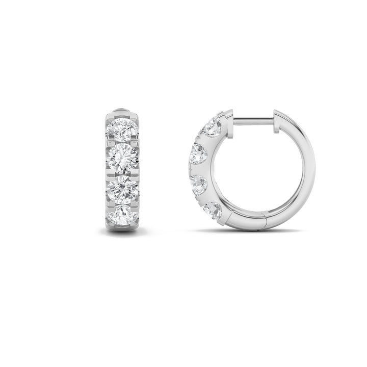 3Cttw Round Shaped Lab Grown Diamond (G/VS) Hoop Earrings in 14K Gold