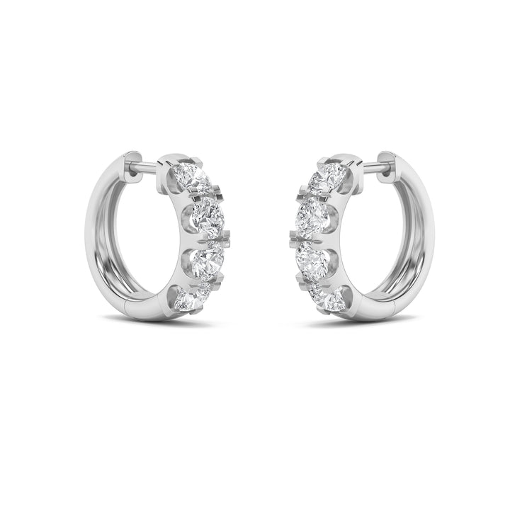 3Cttw Round Shaped Lab Grown Diamond (G/VS) Hoop Earrings in 14K Gold