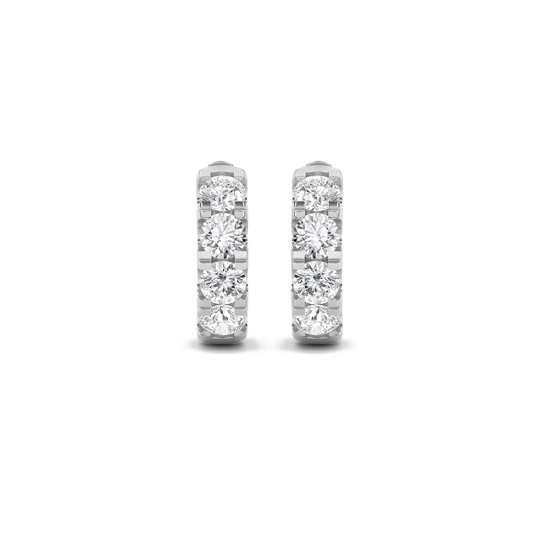 3Cttw Round Shaped Lab Grown Diamond (G/VS) Hoop Earrings in 14K Gold