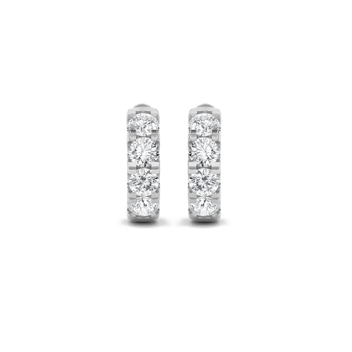 3Cttw Round Shaped Lab Grown Diamond (G/VS) Hoop Earrings in 14K Gold
