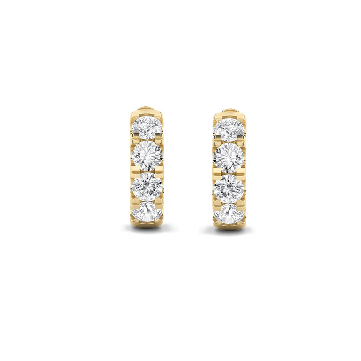 3Cttw Round Shaped Lab Grown Diamond (F/VS) Hoop Earrings in 14K Gold
