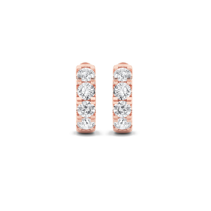 3Cttw Round Shaped Lab Grown Diamond (F/VS) Hoop Earrings in 14K Gold