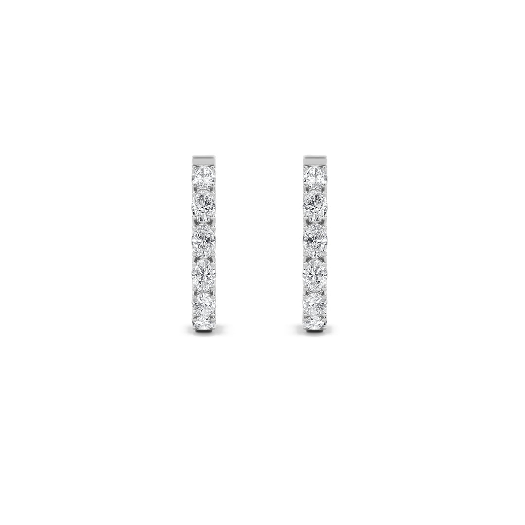4Cttw Oval Shaped Lab Grown Diamond (F/VS) InsideOut Hoop Earrings in 14K Gold