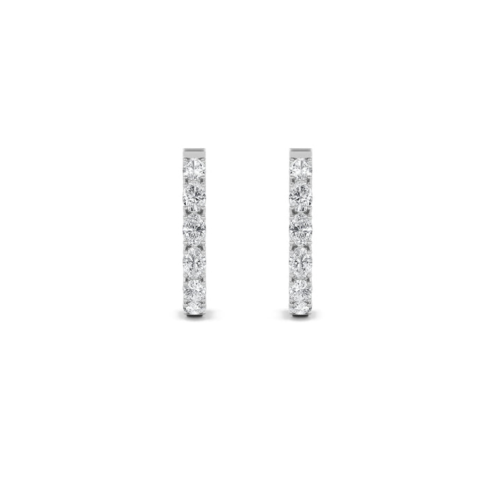 4Cttw Oval Shaped Lab Grown Diamond (F/VS) InsideOut Hoop Earrings in 14K Gold