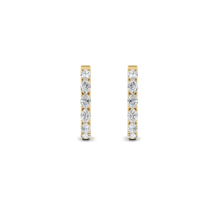 4Cttw Oval Shaped Lab Grown Diamond (G/VS) InsideOut Hoop Earrings in 14K Gold
