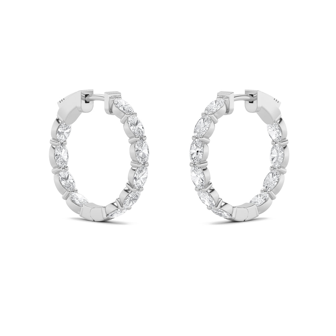 4Cttw Oval Shaped Lab Grown Diamond (G/VS) InsideOut Hoop Earrings in 14K Gold