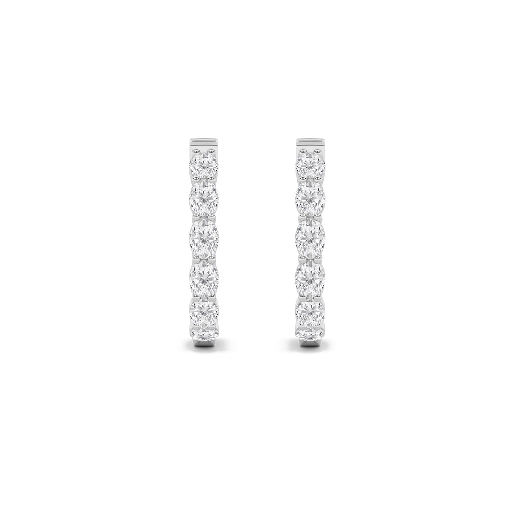4Cttw Oval Shaped Lab Grown Diamond (G/VS) InsideOut Hoop Earrings in 14K Gold