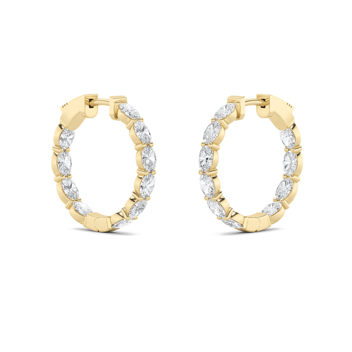 4Cttw Oval Shaped Lab Grown Diamond (G/VS) InsideOut Hoop Earrings in 14K Gold