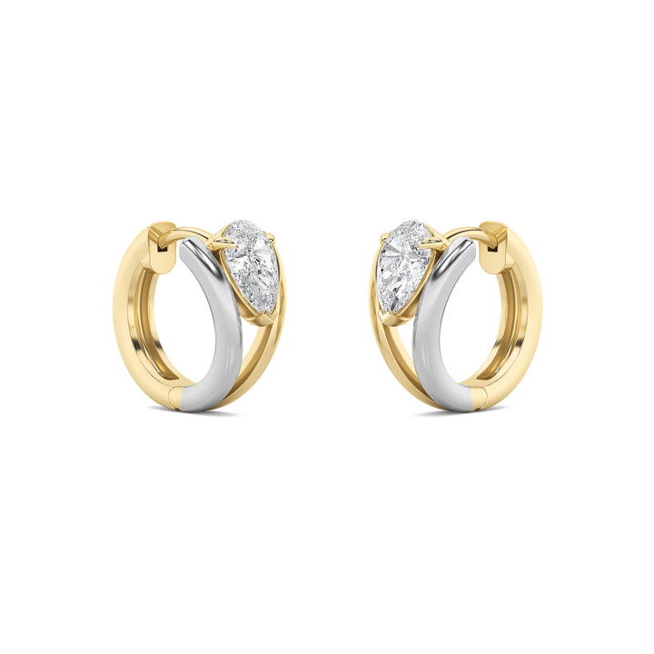 1.5Cttw Pear Shaped Lab Grown Diamond (F/VVS) Fashion Earrings in 14K Gold