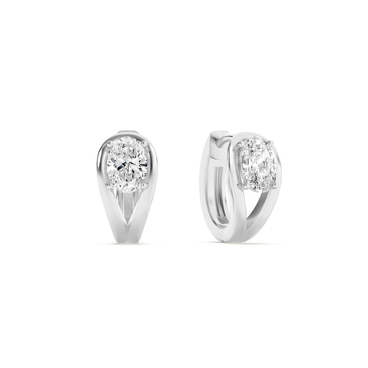 1.5Cttw Oval Shaped Lab Grown Diamond (F/VS) Fashion Earrings in 14K Gold