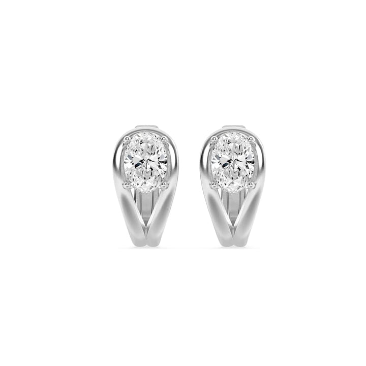 1.5Cttw Oval Shaped Lab Grown Diamond (F/VS) Fashion Earrings in 14K Gold