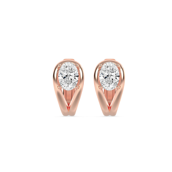 1.5Cttw Oval Shaped Lab Grown Diamond (F/VS) Fashion Earrings in 14K Gold