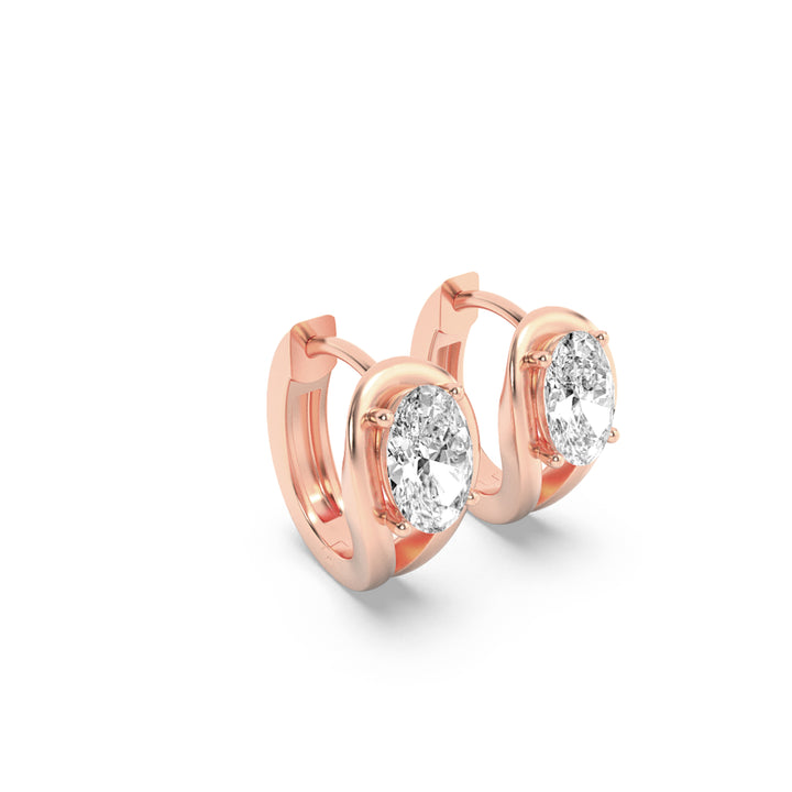 1.5Cttw Oval Shaped Lab Grown Diamond (F/VS) Fashion Earrings in 14K Gold