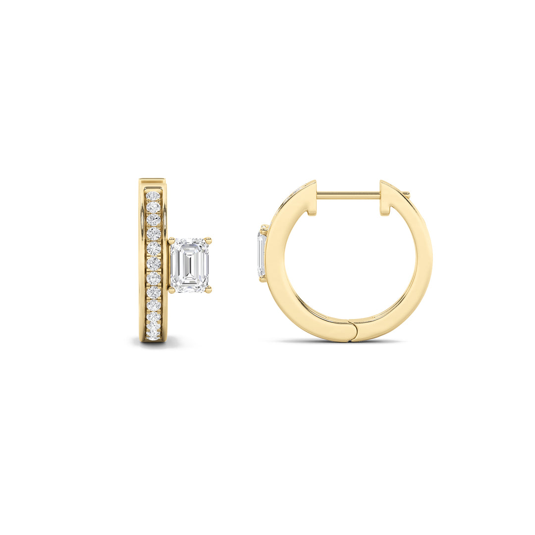 1.25CTW Emerald Shaped Lab Grown Diamond (G/VS) Fashion Earrings in 14K Gold